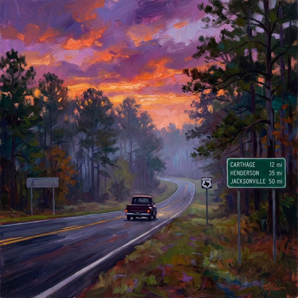 East Texas highway road signs